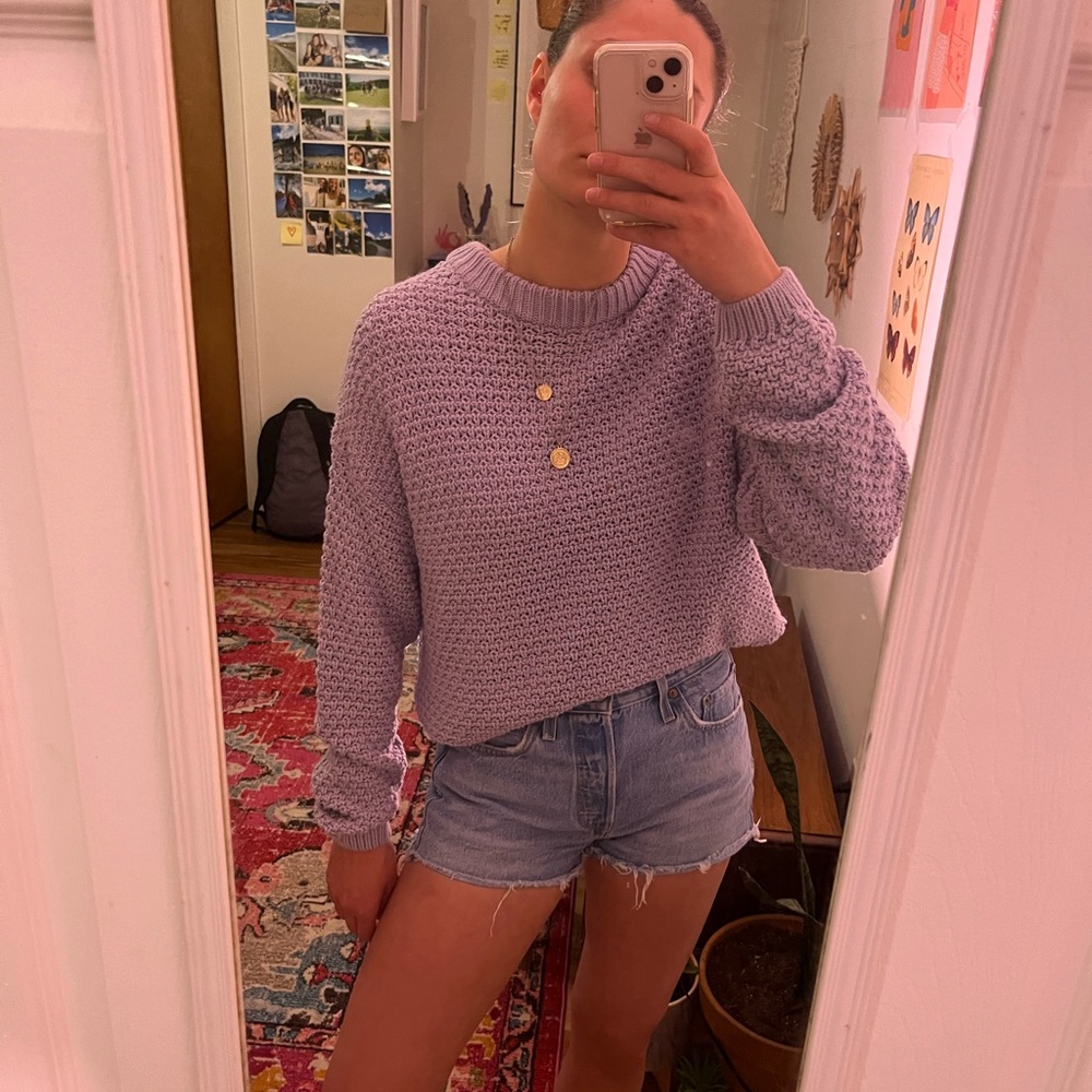 Lavender sweater!